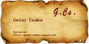 Geisz Csaba névjegykártya